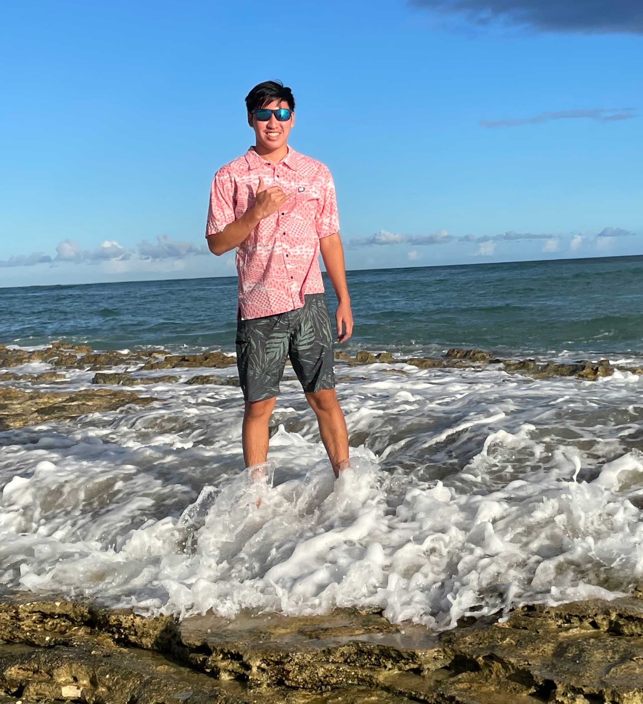 Portrait of student in front of ocean