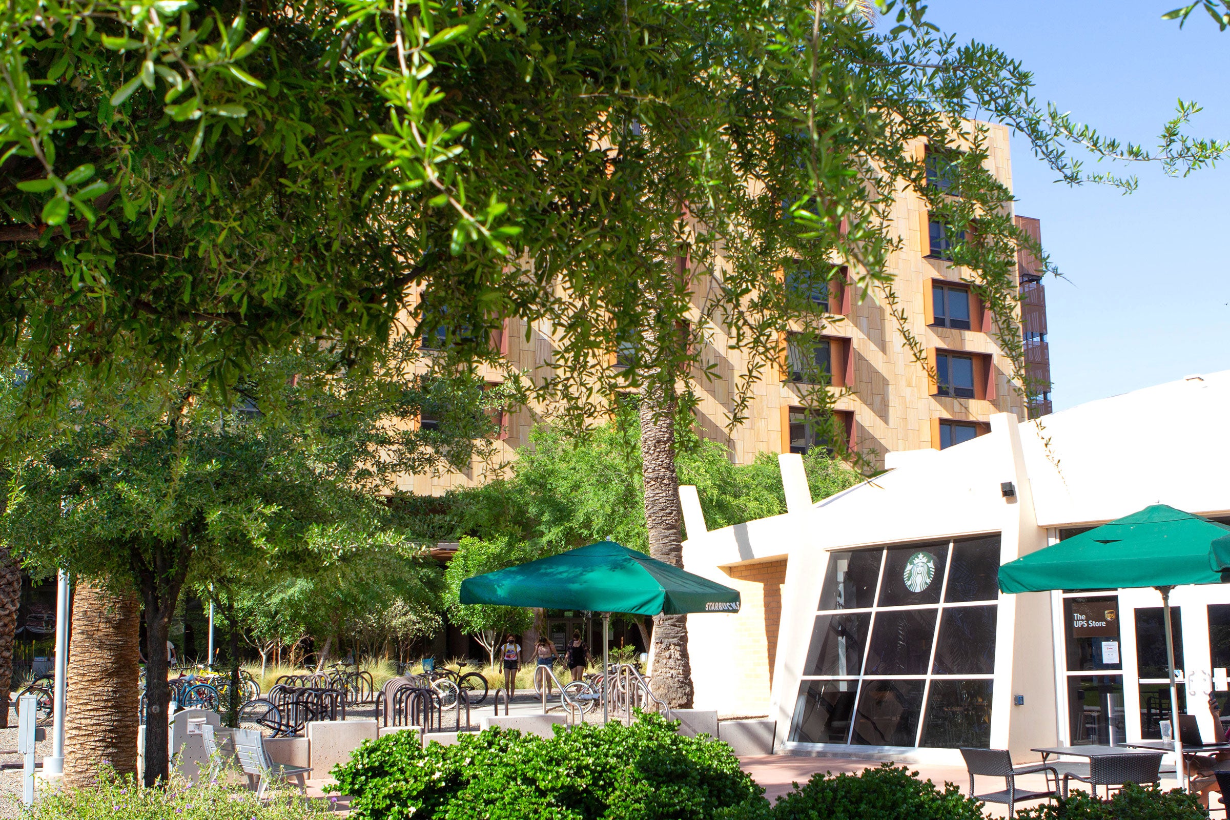 Exterior photo of Starbucks store on campus