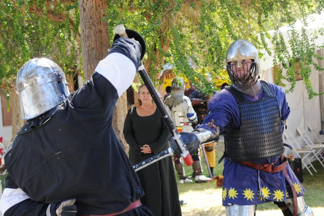 Phoenix Historical Swordsmanship Society demo at the 2013 Homecoming Block Party