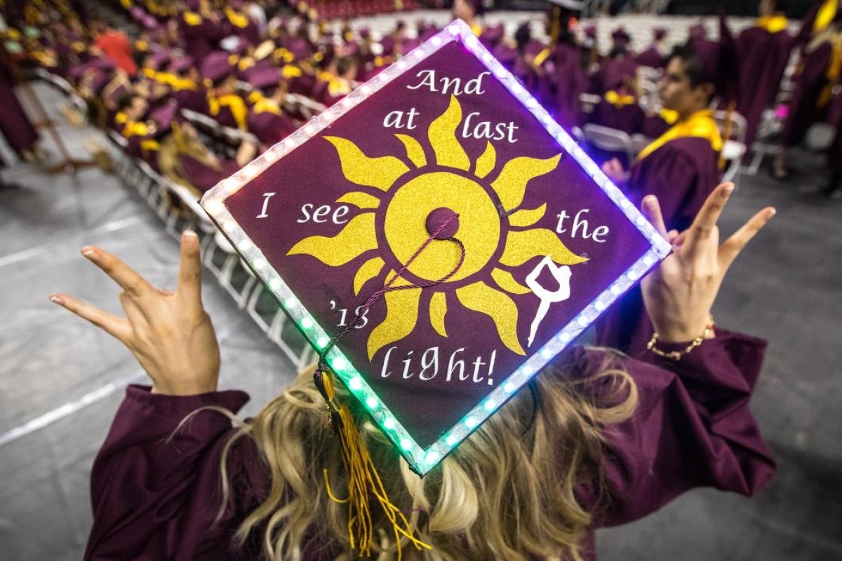 ASU commencement mortarboards