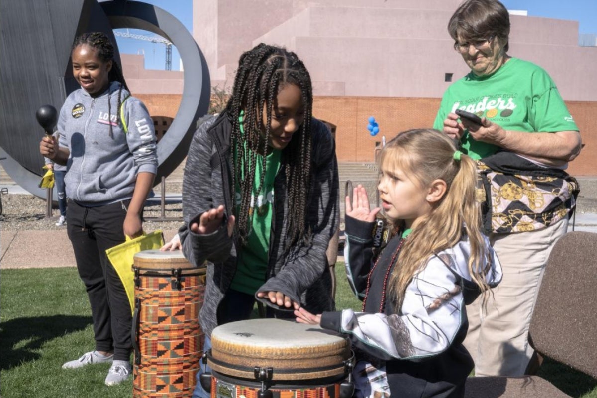 playing drums