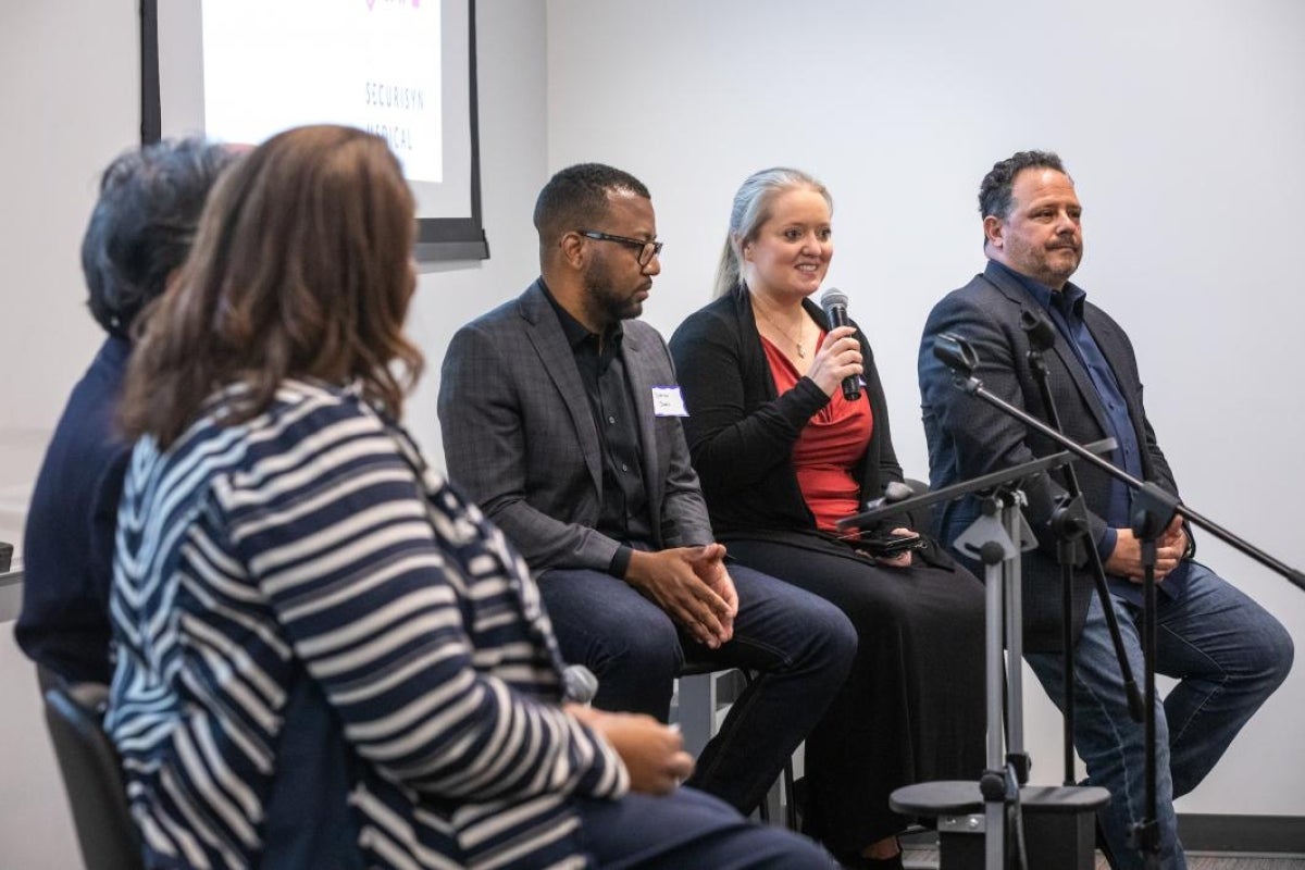 A panel of speakers