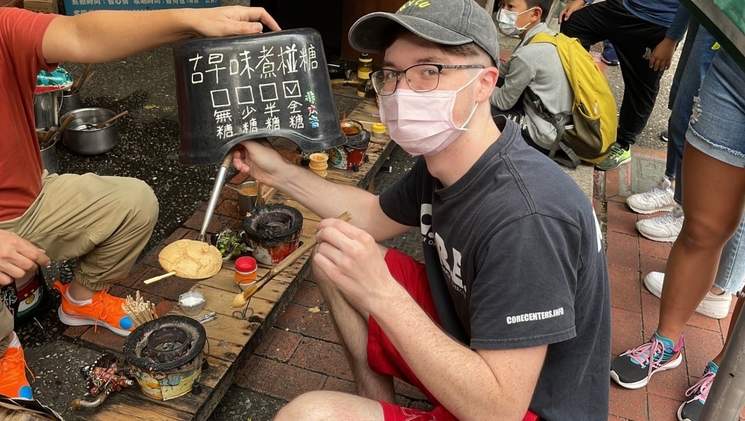 This photo of Daniel O'Hara was taken during his year spent studying abroad in Taipei, Taiwan.