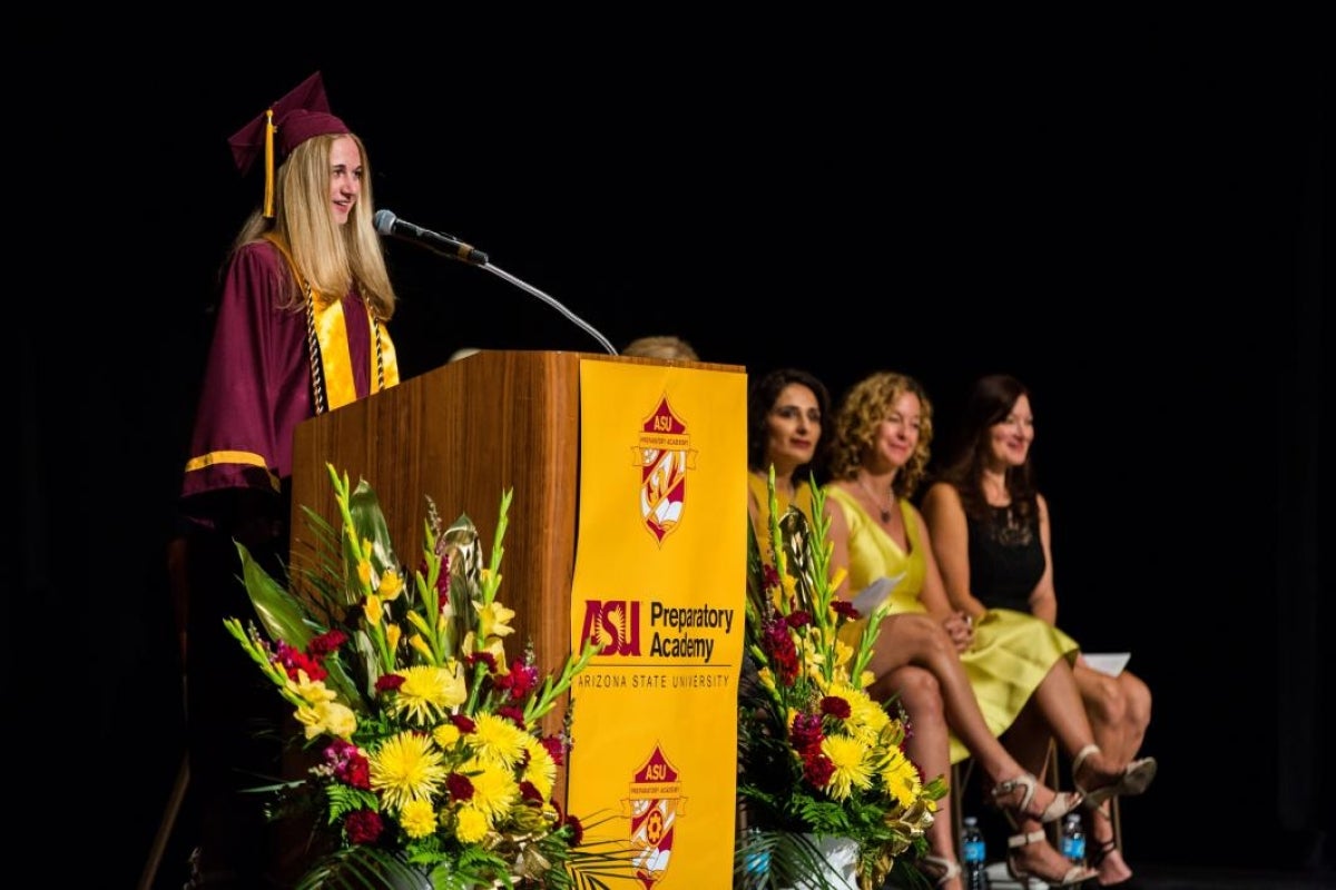 Student speaker at the ASU Prep-Polytechnic commencement