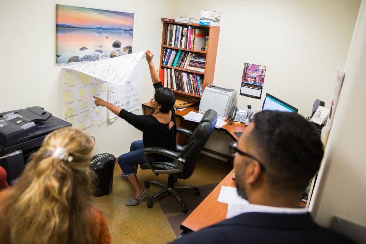 Carnell Chosa in his office in Santa Fe