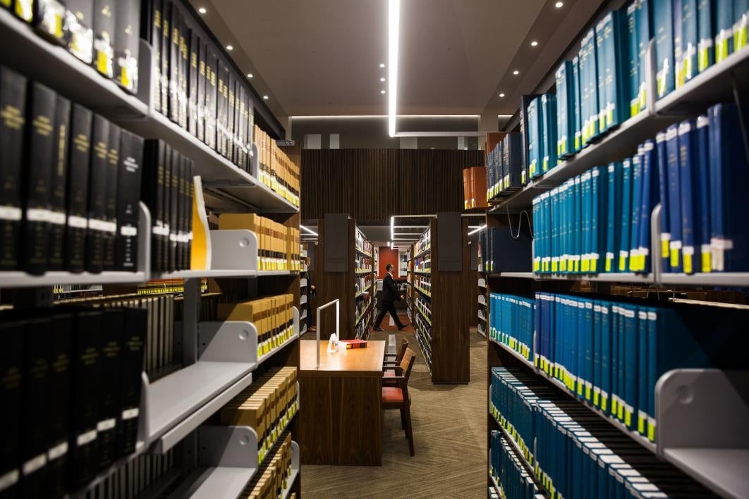 Visitors tour the new law library in downtown Phoenix.