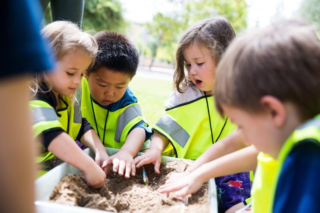 kids digging for candy