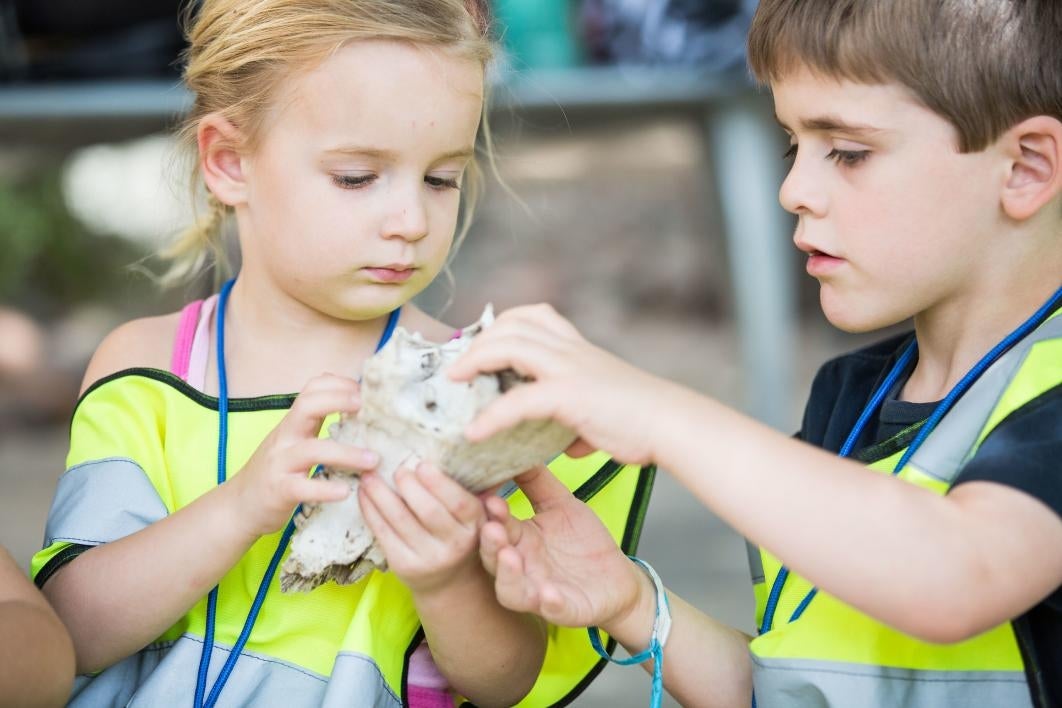 kids looking at jaw bone