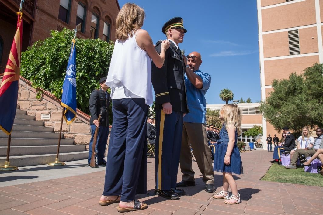 cadet getting pinned by family