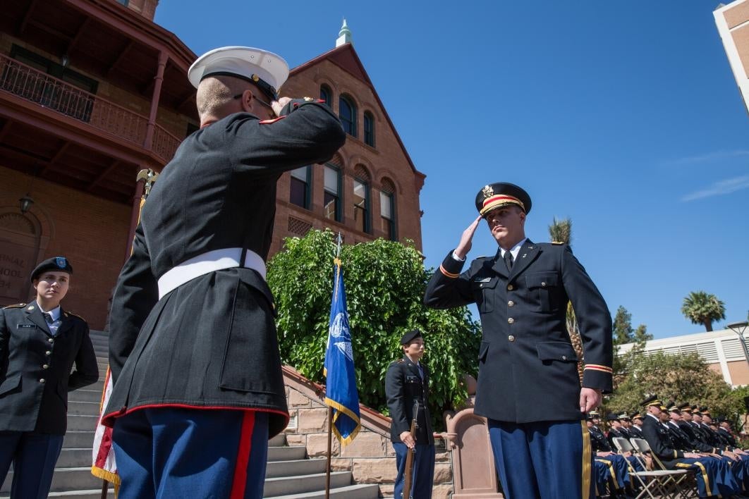 cadet getting a salute