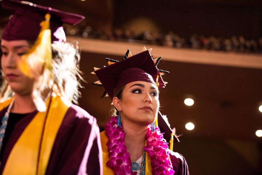 graduates watching convocation