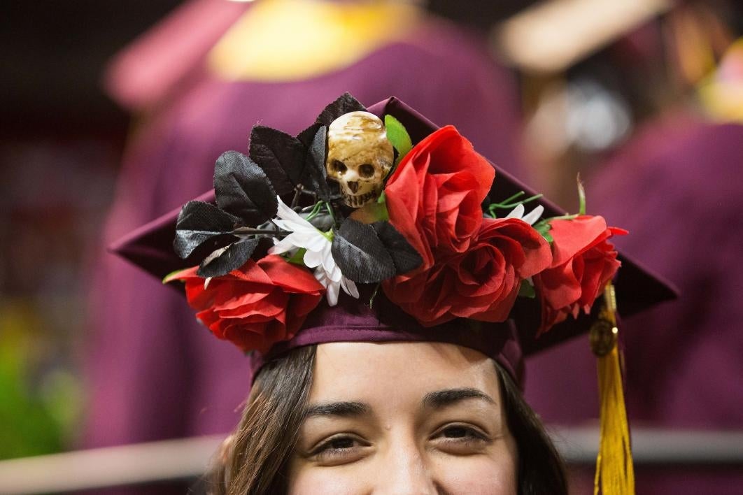 graduate's decorated mortarboard