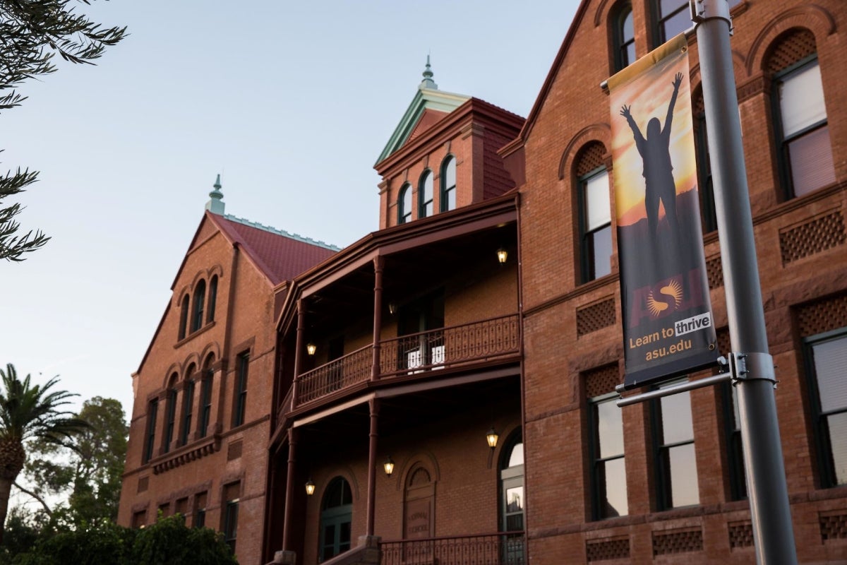 Exterior view of the ASU Old Main buidling.