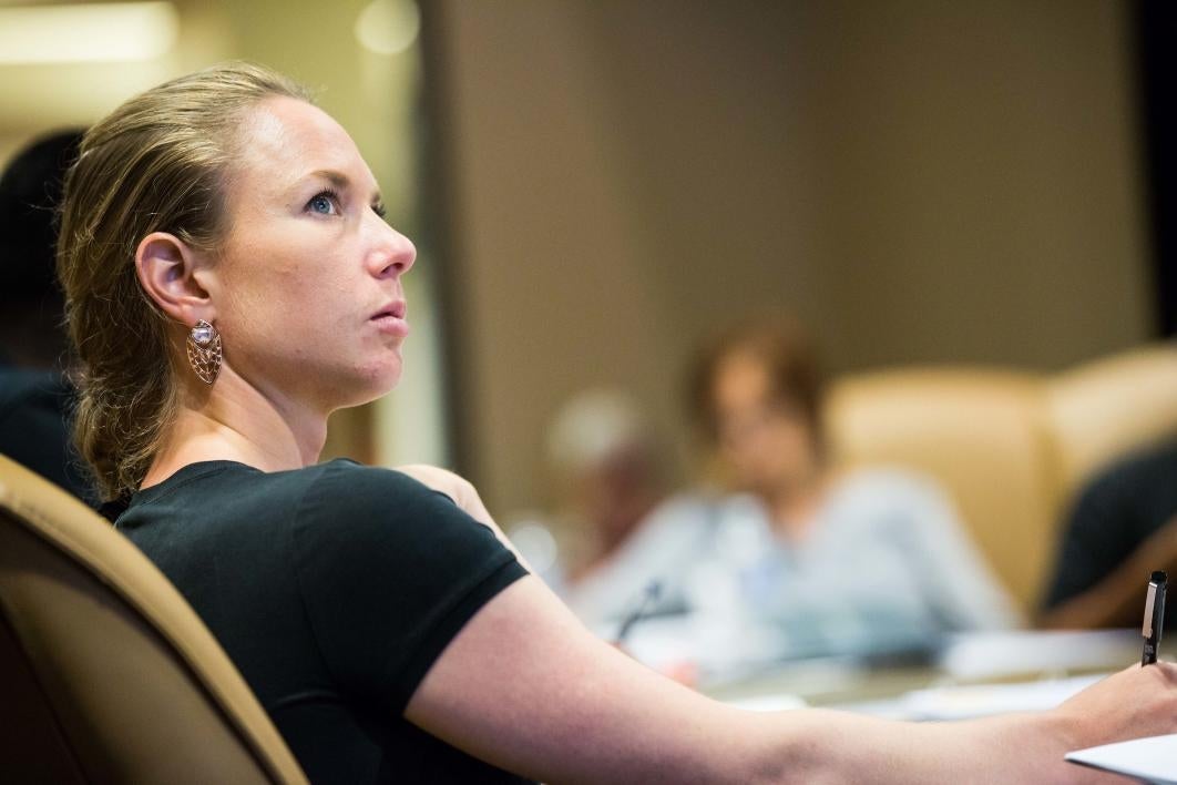 Native entrepreneurs listen during a seminar