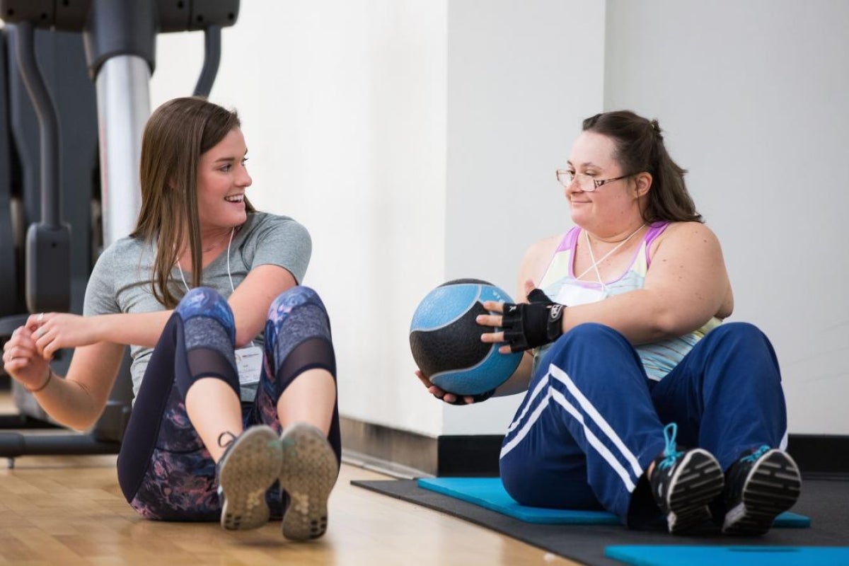 two women working out