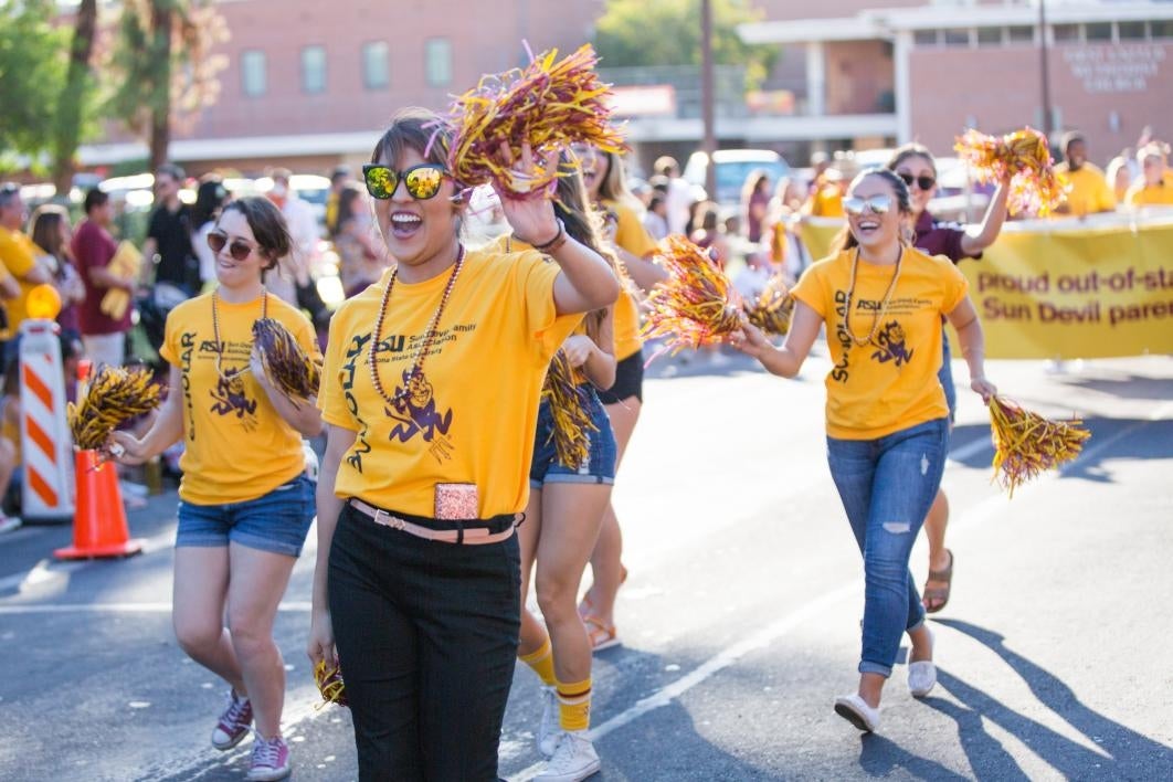 people marching in parade