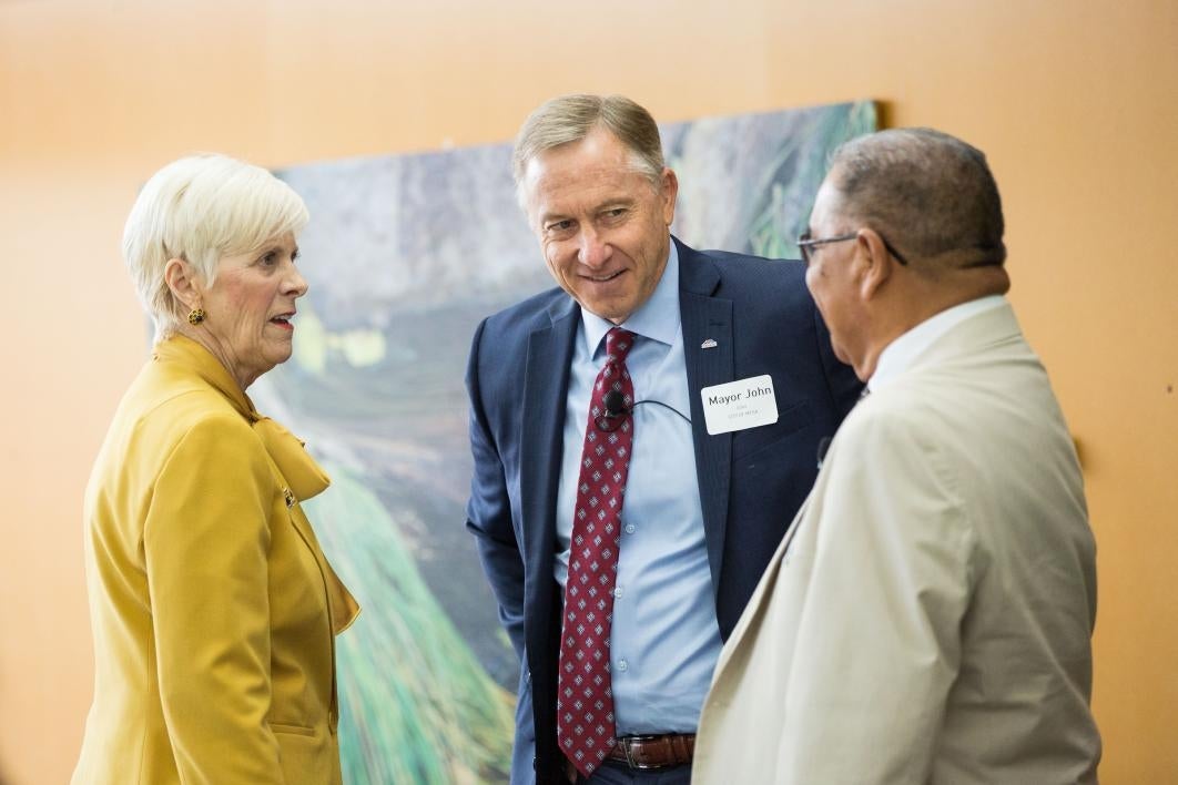 Valley leaders speak at an event