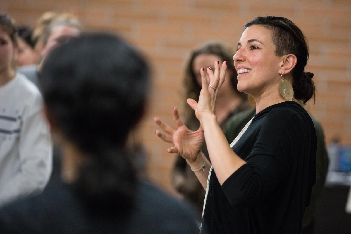 Ana Maria Alvarez speaks to participants