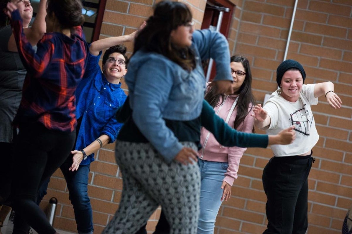 participants perform their dance together