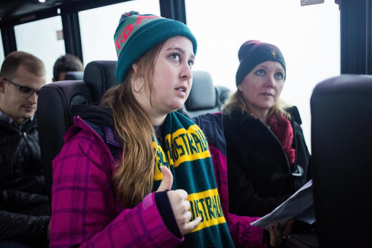 Students on a bus