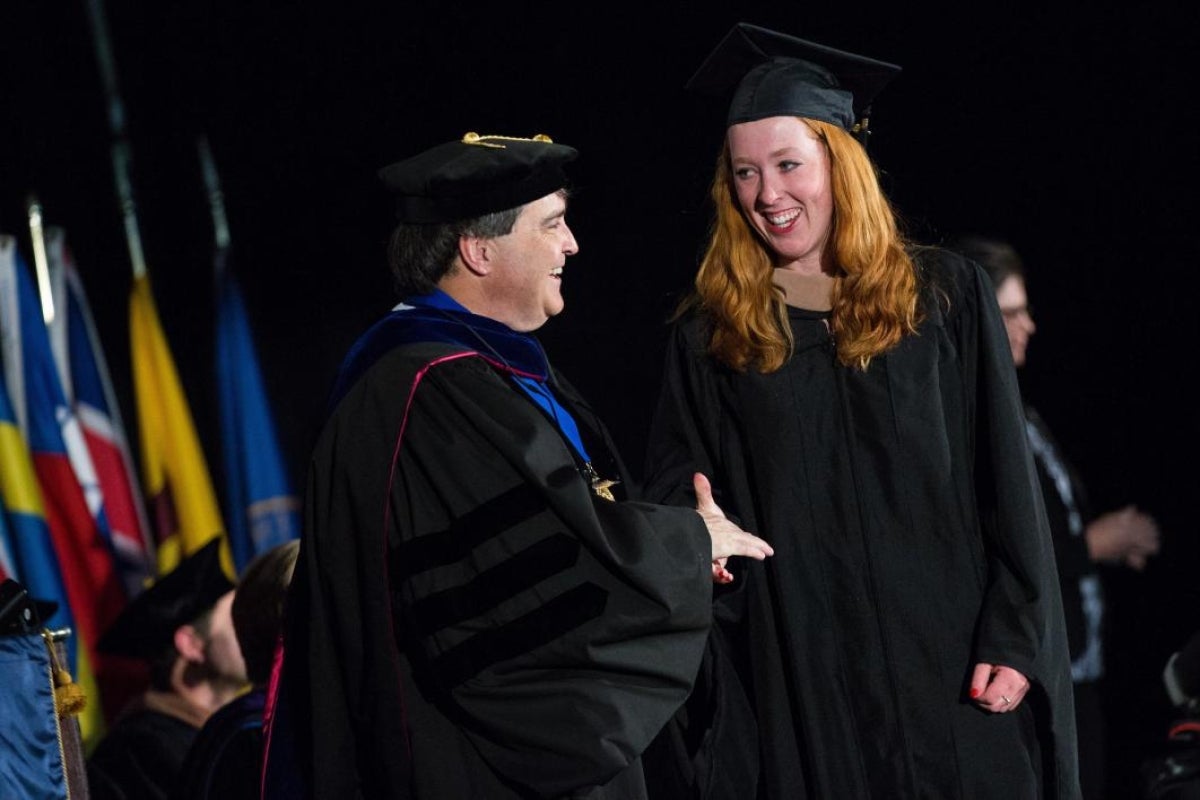 woman graduating