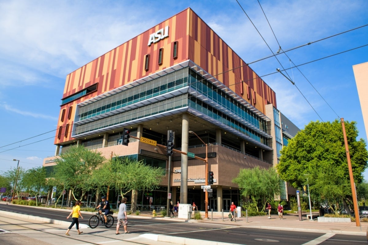 Exterior of ASU Cronkite School building in downtown Phoenix