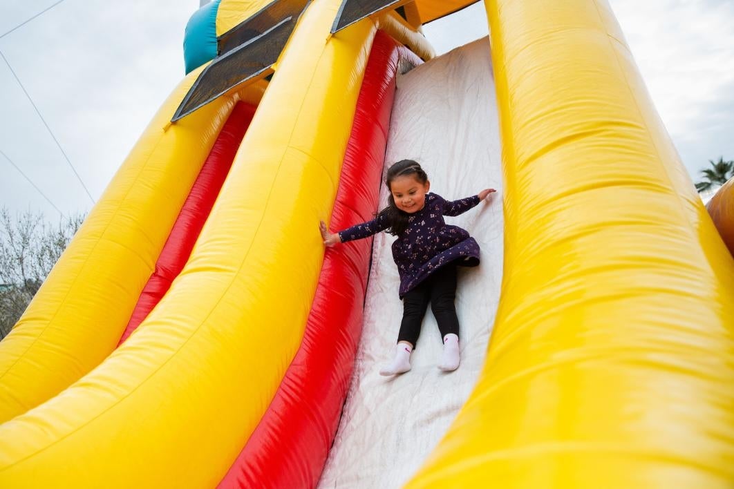 girl on a slide