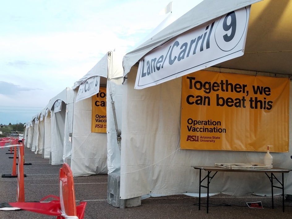 ASU drive-through site ready for vaccine patients