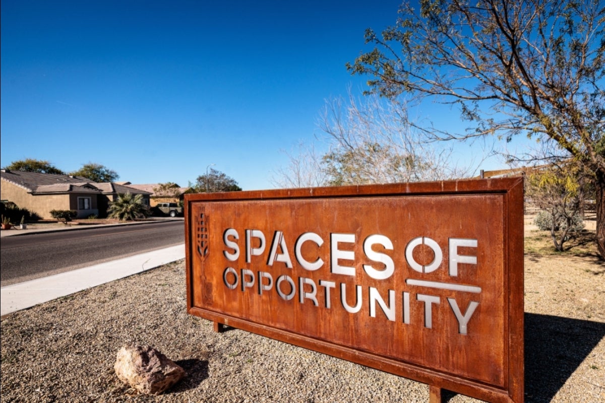 Spaces of Opportunity community garden sign