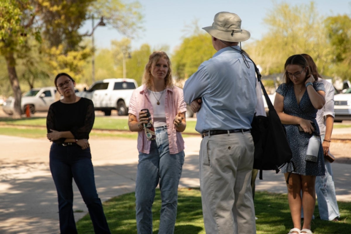 ASU students and instructor