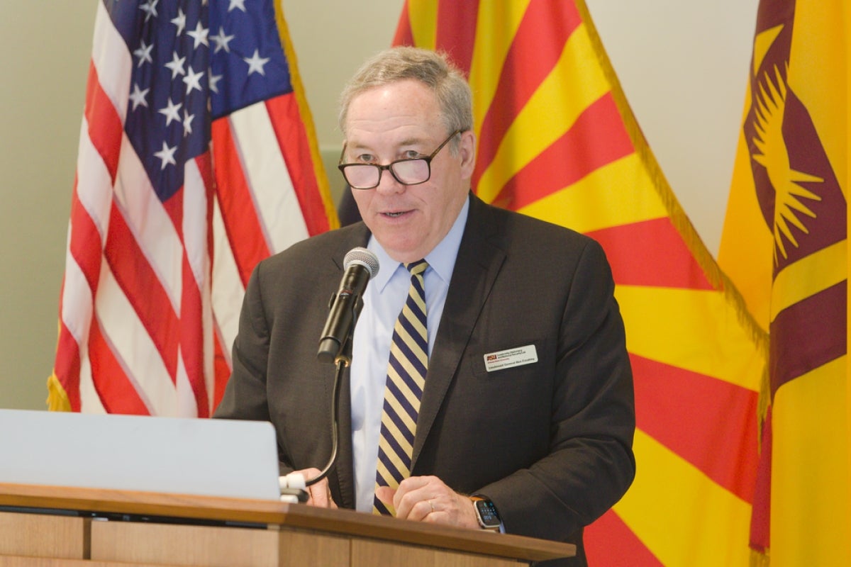 Lt. Gen. Ben Freakley at a lectern