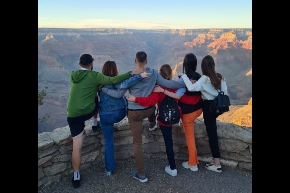 AUK/ASU-Thunderbird awardees traveling to the Grand Canyon. 