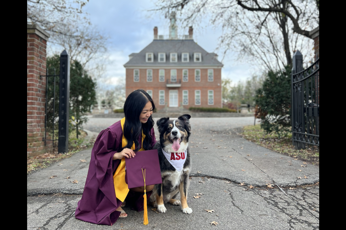 Linhsey with her dog, Bentley