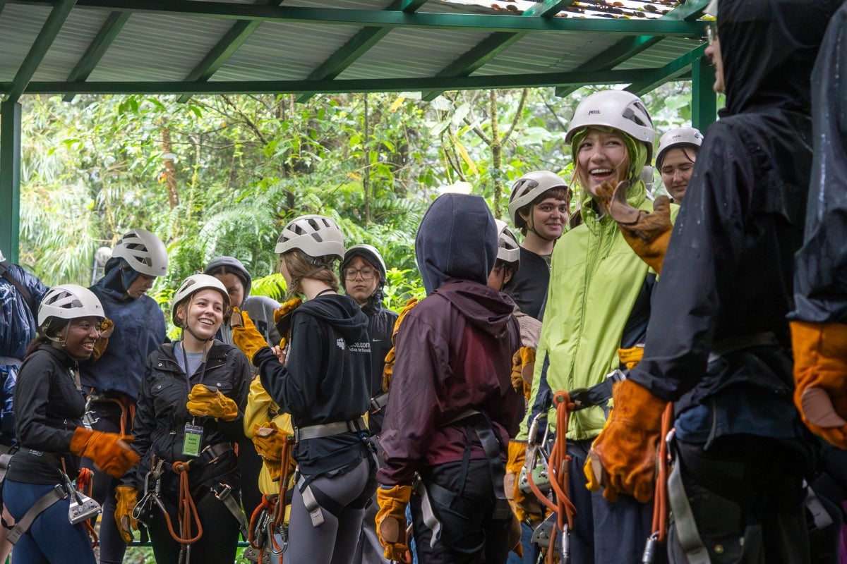 ASU students gear up for their zipline adventure