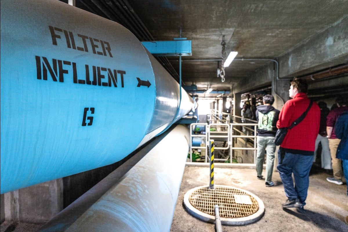 People touring a water plant