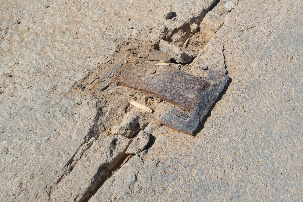 Bridge slab staples become degraded over time.