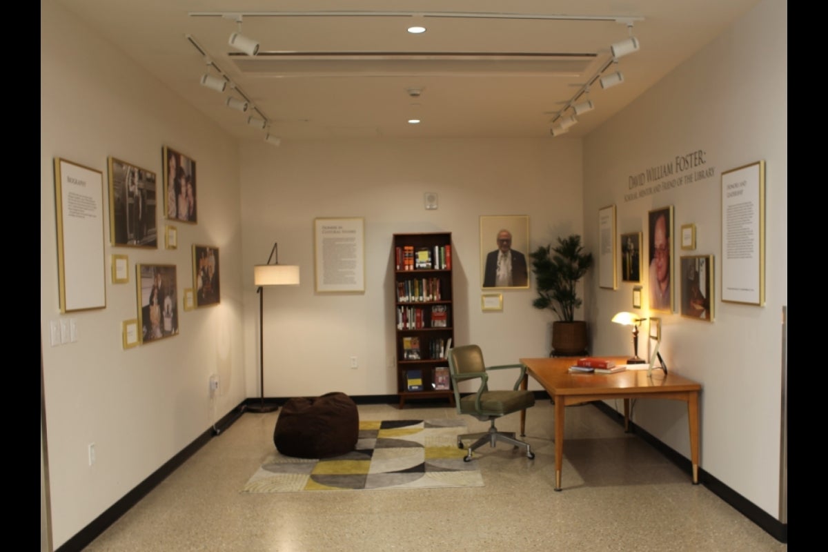 memorial exhibit at Hayden Library