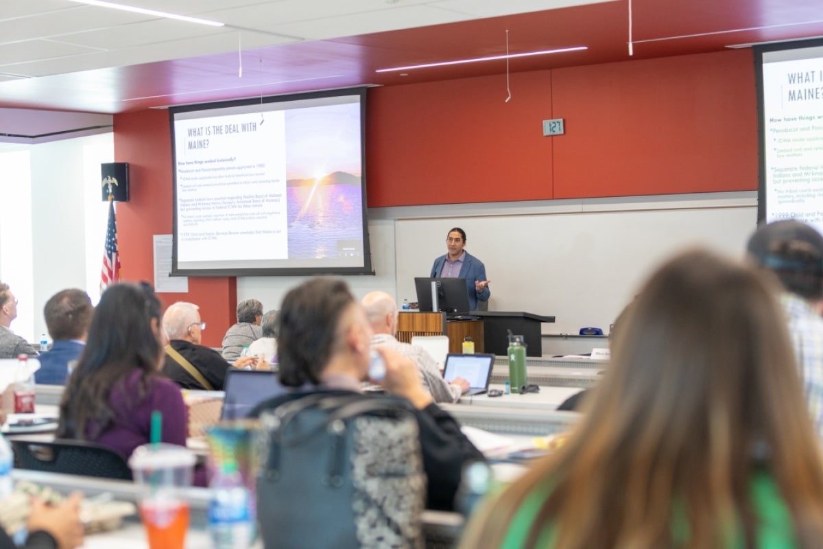 Man giving lecture