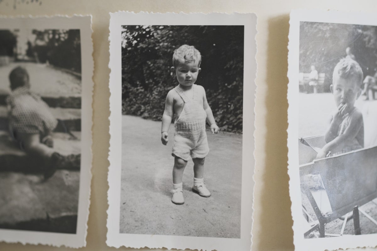 Black-and-white photo of a small child.