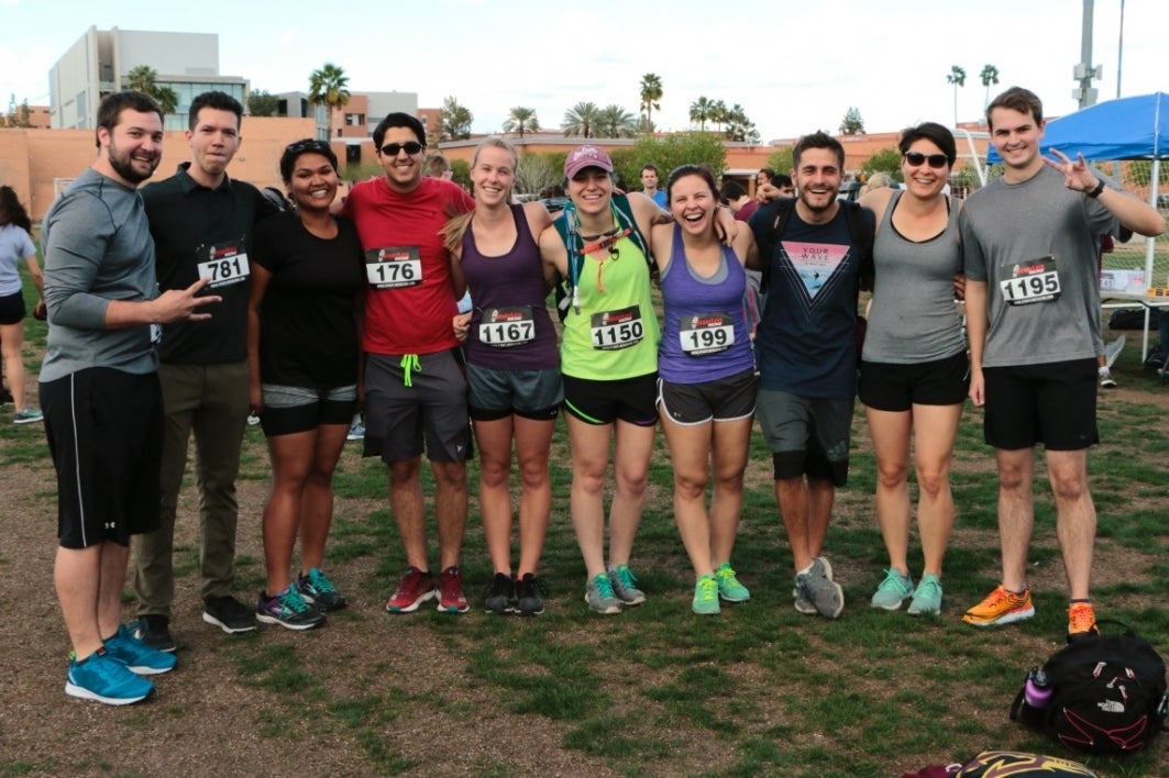 Crow celebrates at ASU Pi Day 5k Run