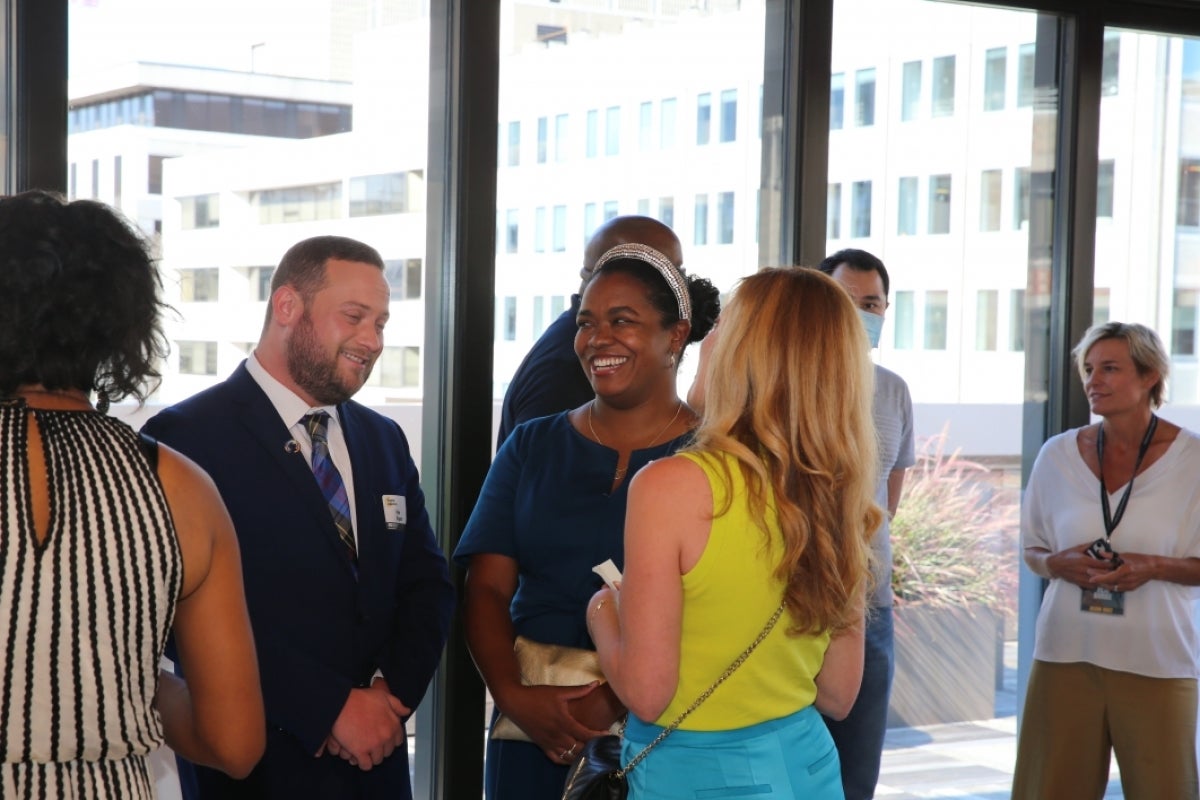 Guests mingling at an event