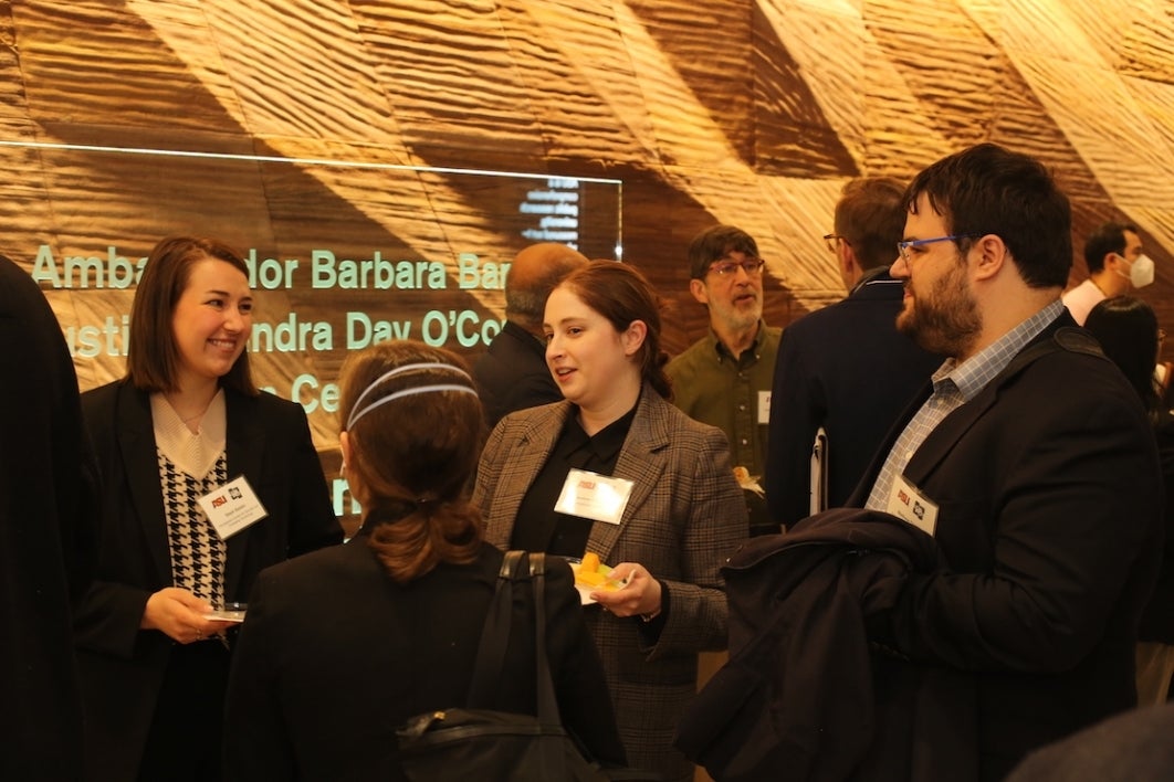 Attendees gathered at the Consortium for Science, Policy and Outcomes (CSPO) event at the ASU Barrett & O'Connor Washington Center 