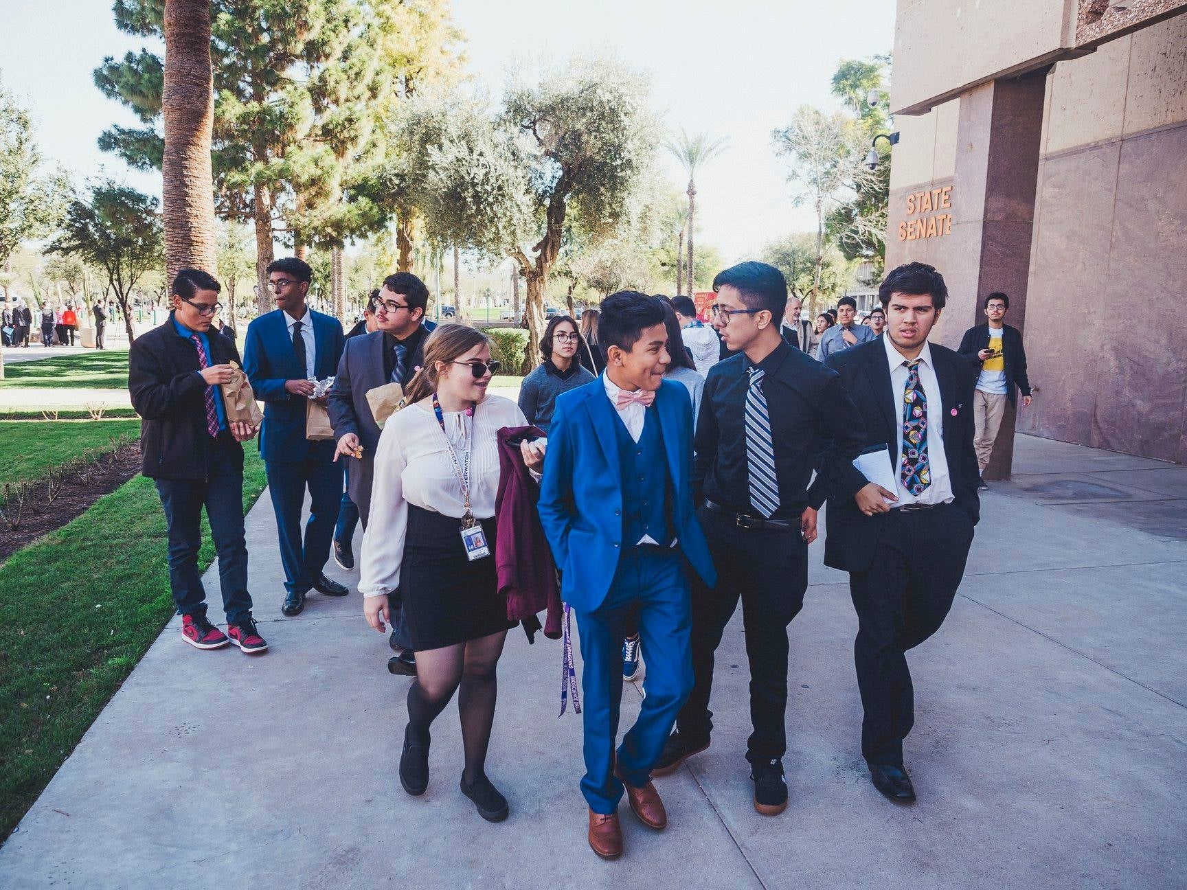 Student participants from schools around Arizona take part in Aliento's Education Day event, where activists lobbied state and local representatives to support affordable in-state tuition for DACA recipients in Arizona. Photo by Diego Lozaro at Aliento. 