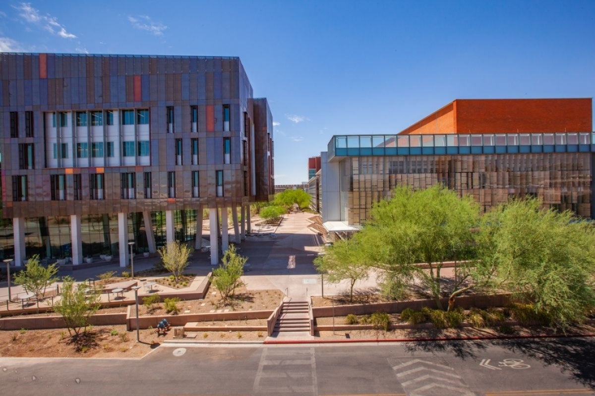 Exterior view of the ASU Biodesign Institute Building C.