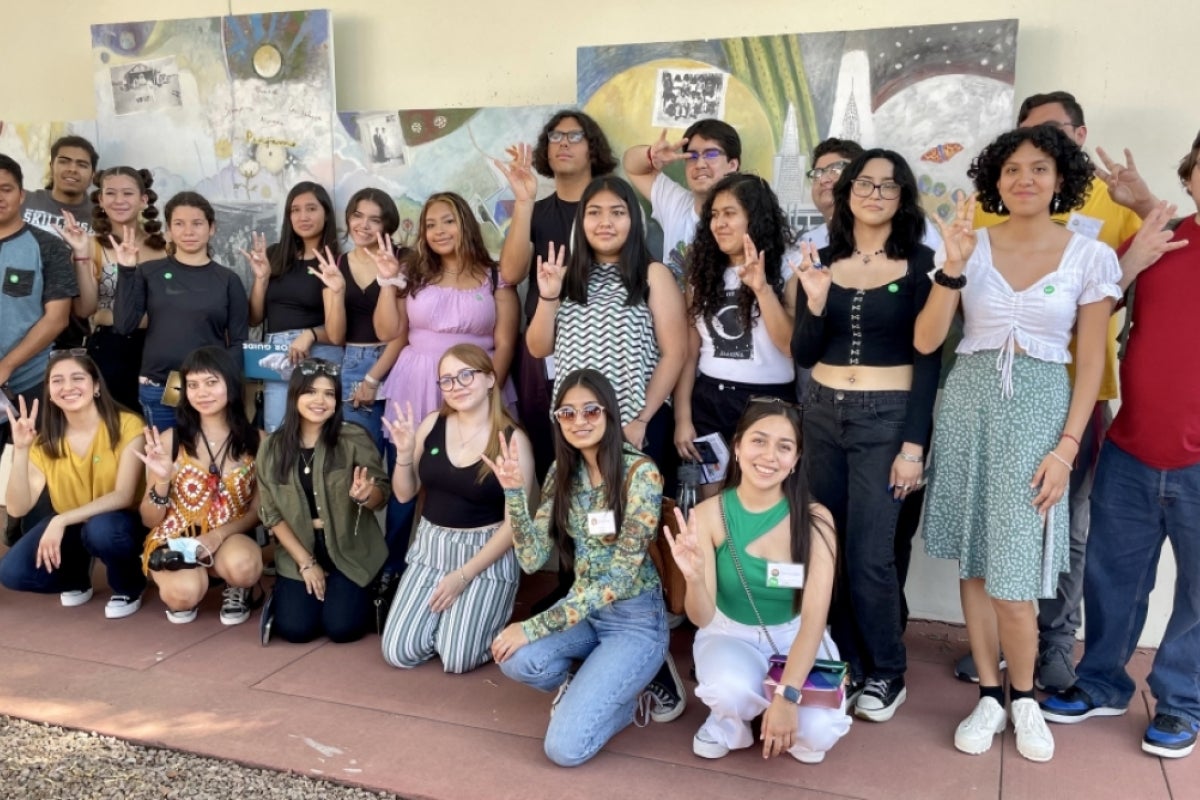 Students in ASU's CAMP program pose for a group photo