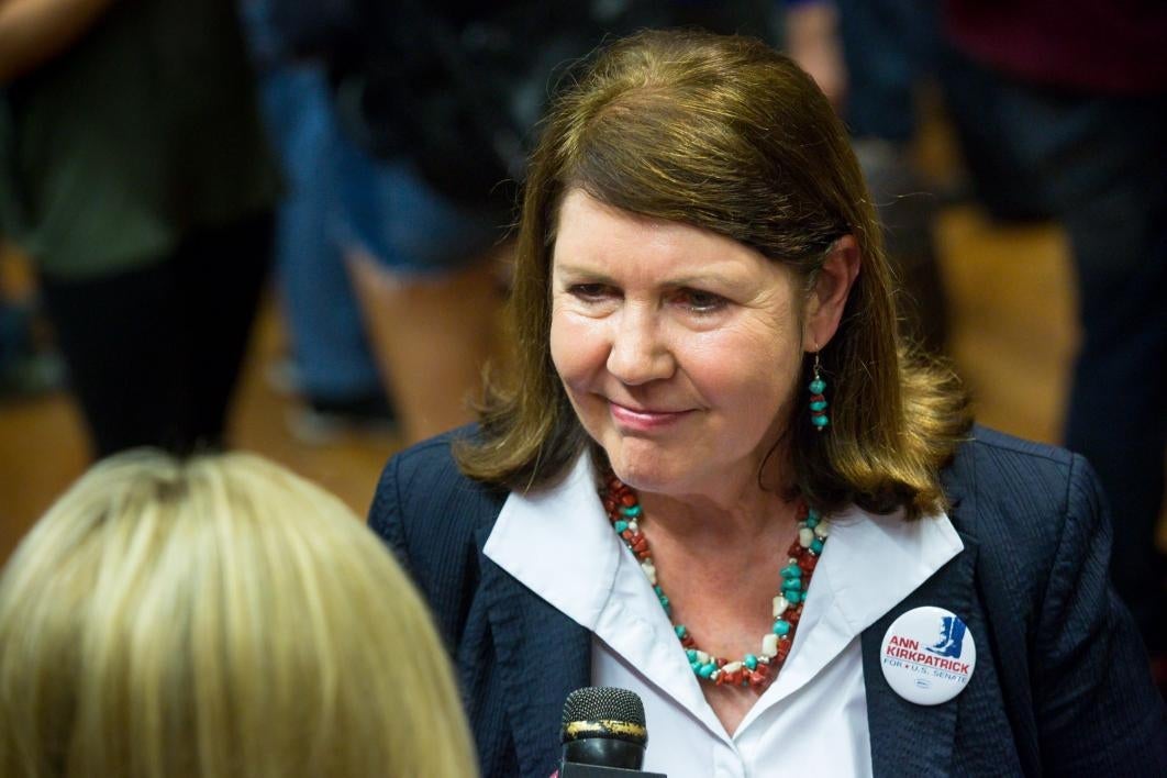 Ann Kirkpatrick talks to reporter