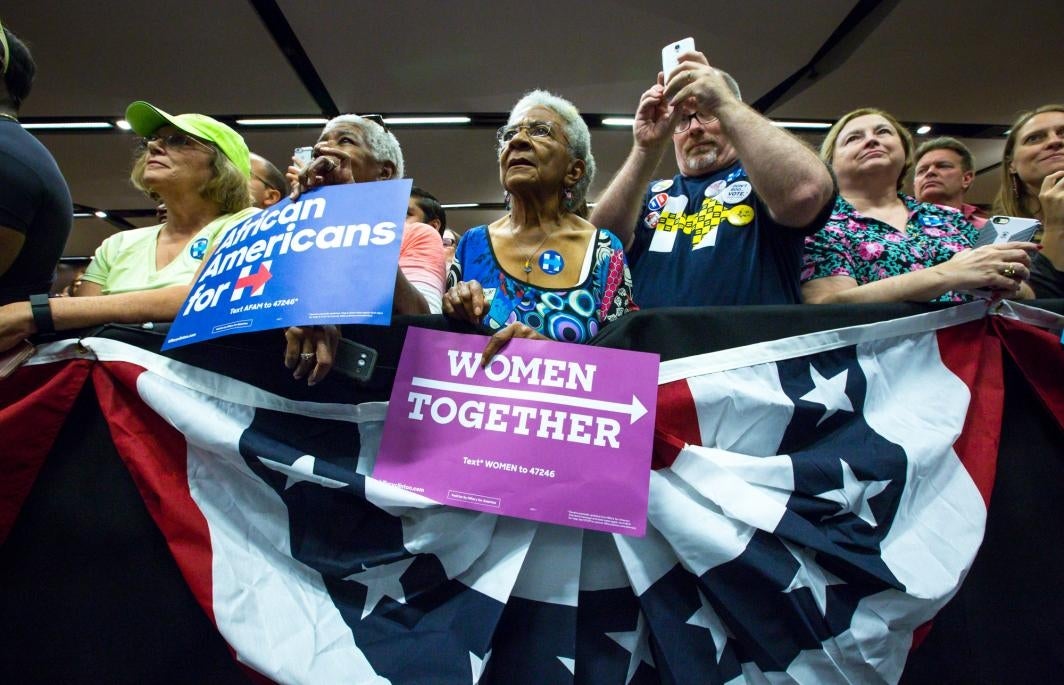 Older fans listen to Chelsea Clinton speak