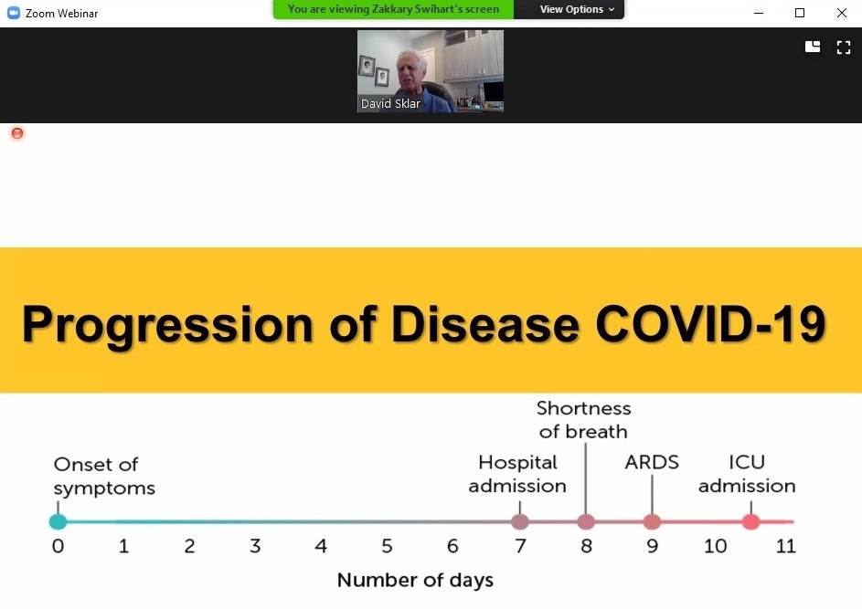 screenshot of slide from College of Health Solutions COVID-19 presentation