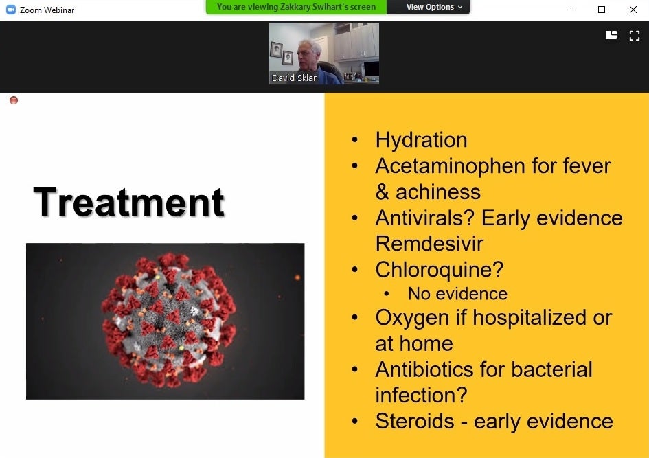 screenshot of slide from College of Health Solutions COVID-19 presentation