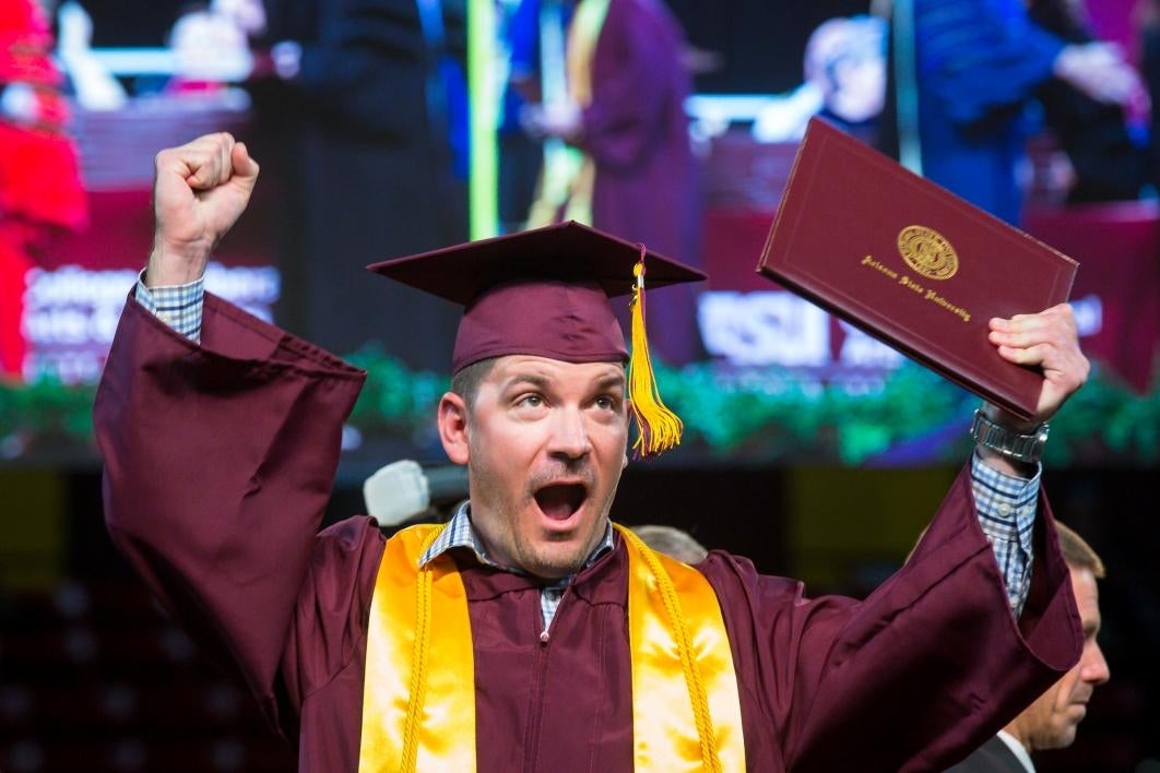 ASU graduate celebrating